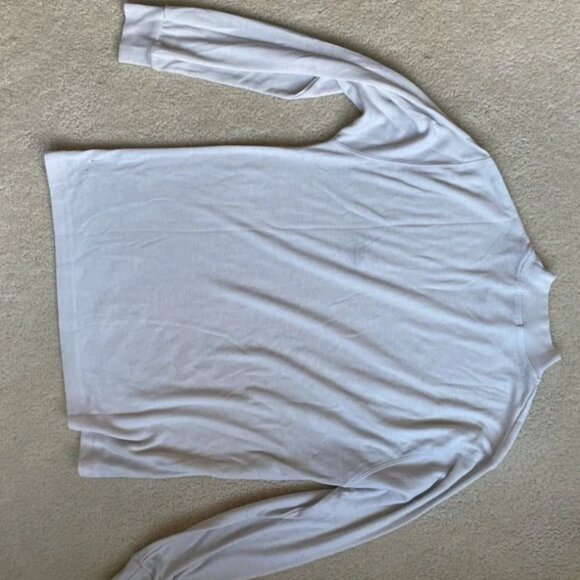 White Long Sleeve Mock Neck Shirt - Picture 2 of 3